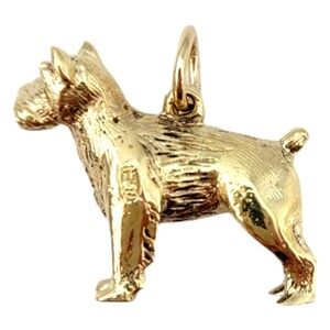14K Yellow Gold Schnauzer Dog Charm #20323